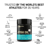 Optimum Nutrition (ON) Fish Oil - 1000mg | 180mg EPA, 120mg DHA | 60 Softgels