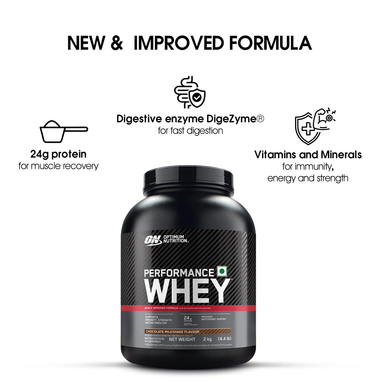 Optimum Nutrition (ON) Performance Whey Protein Powder, 4.4 Lbs