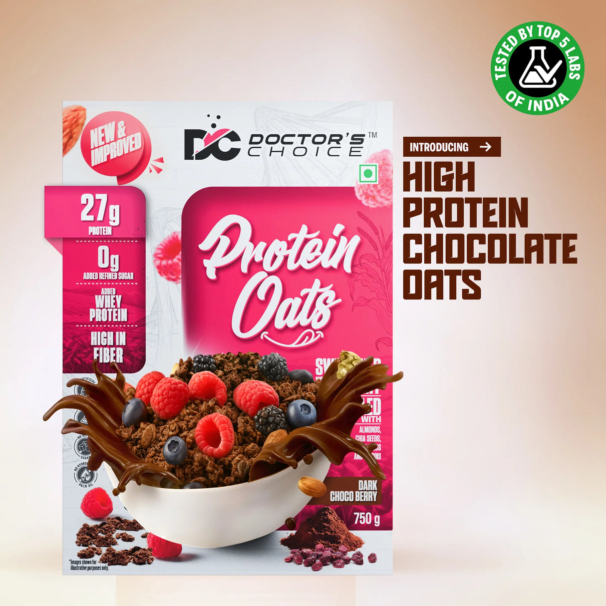 Doctor's Choice Protein Oats 750 gm ( 15 Serving )