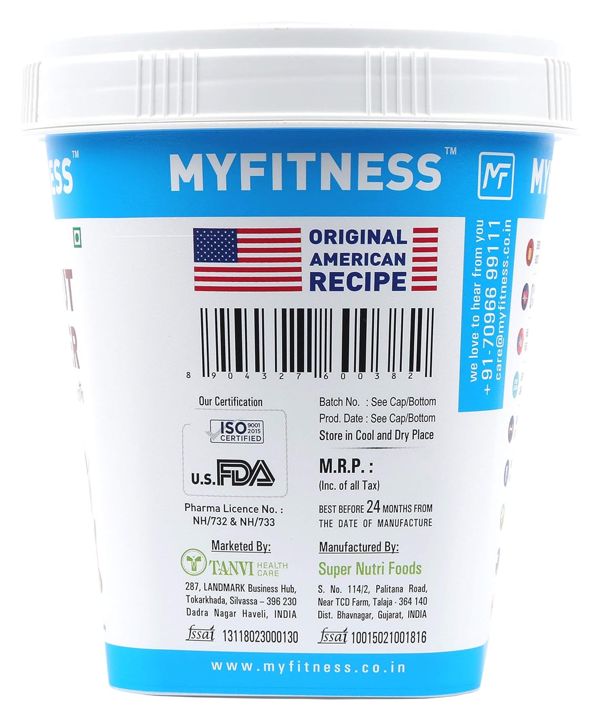 MyFitness Original Peanut Butter - 1250g - Nutristar