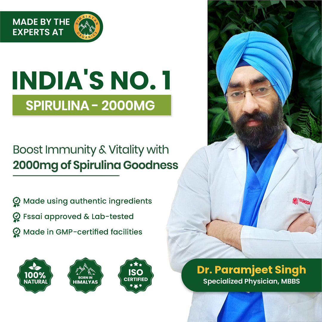 Vlado's Himalayan Organics, Spirulina, 2000mg - 60 Veg Capsules