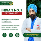 Vlado's Himalayan Organics, Vitamin B12 with B1 B2 B3 B5 B6 B7 B9 Moringa - 60 Veg Capsules