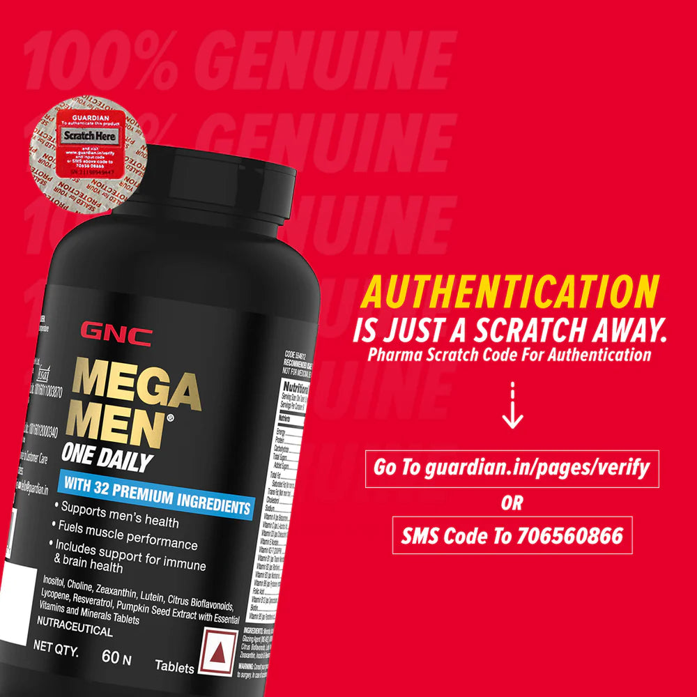 GNC Mega Men One Daily Multivitamin, 60 Tablets - Nutristar