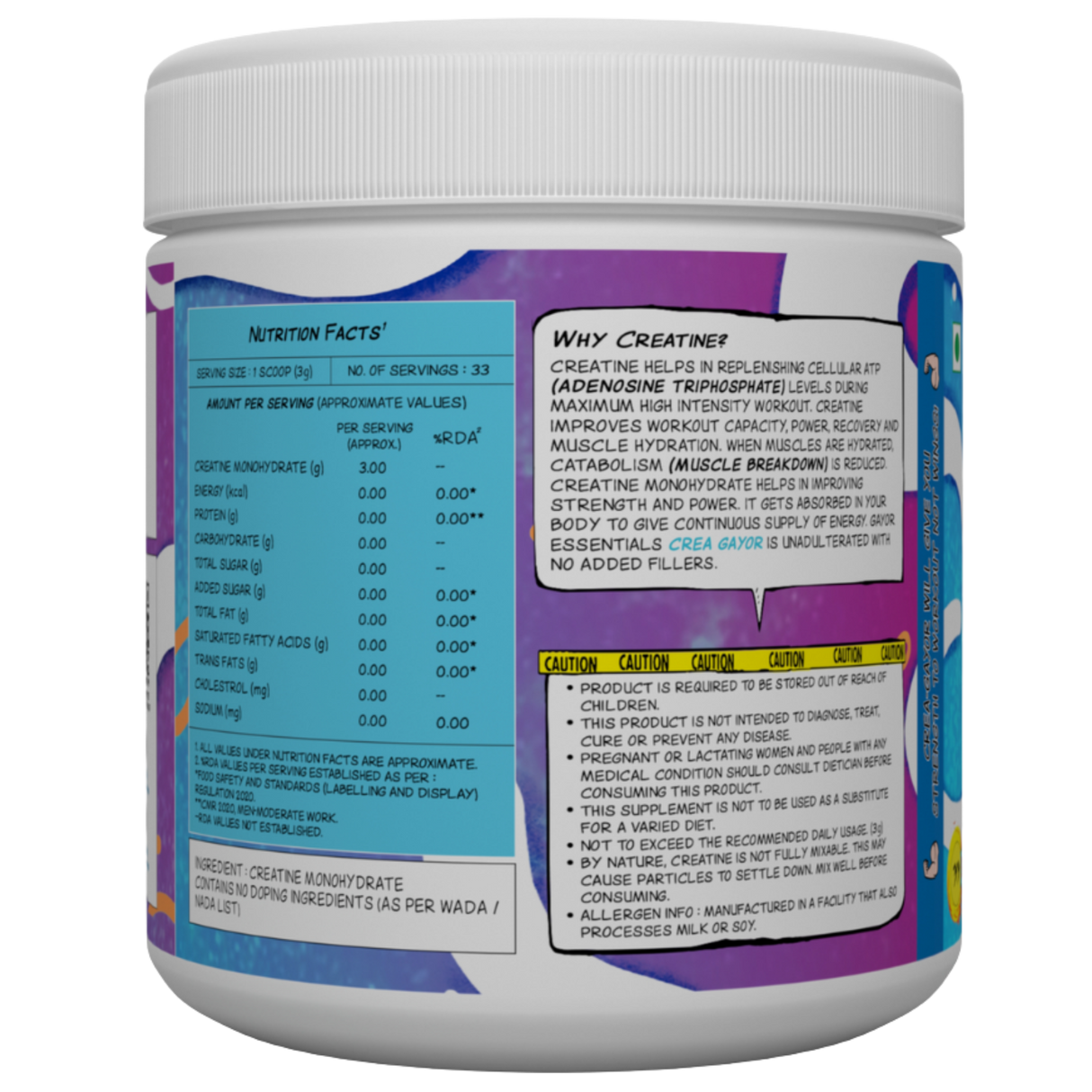 Gayor Essentials Crea-Gayor Micronised Creatine Monohydrate 100g | 33 Servings