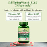 Vlado's Himalayan Organics Vitamin B12 1500mcg with Vitamin D3 | 60 Tablets | Energy & Nervous System Support