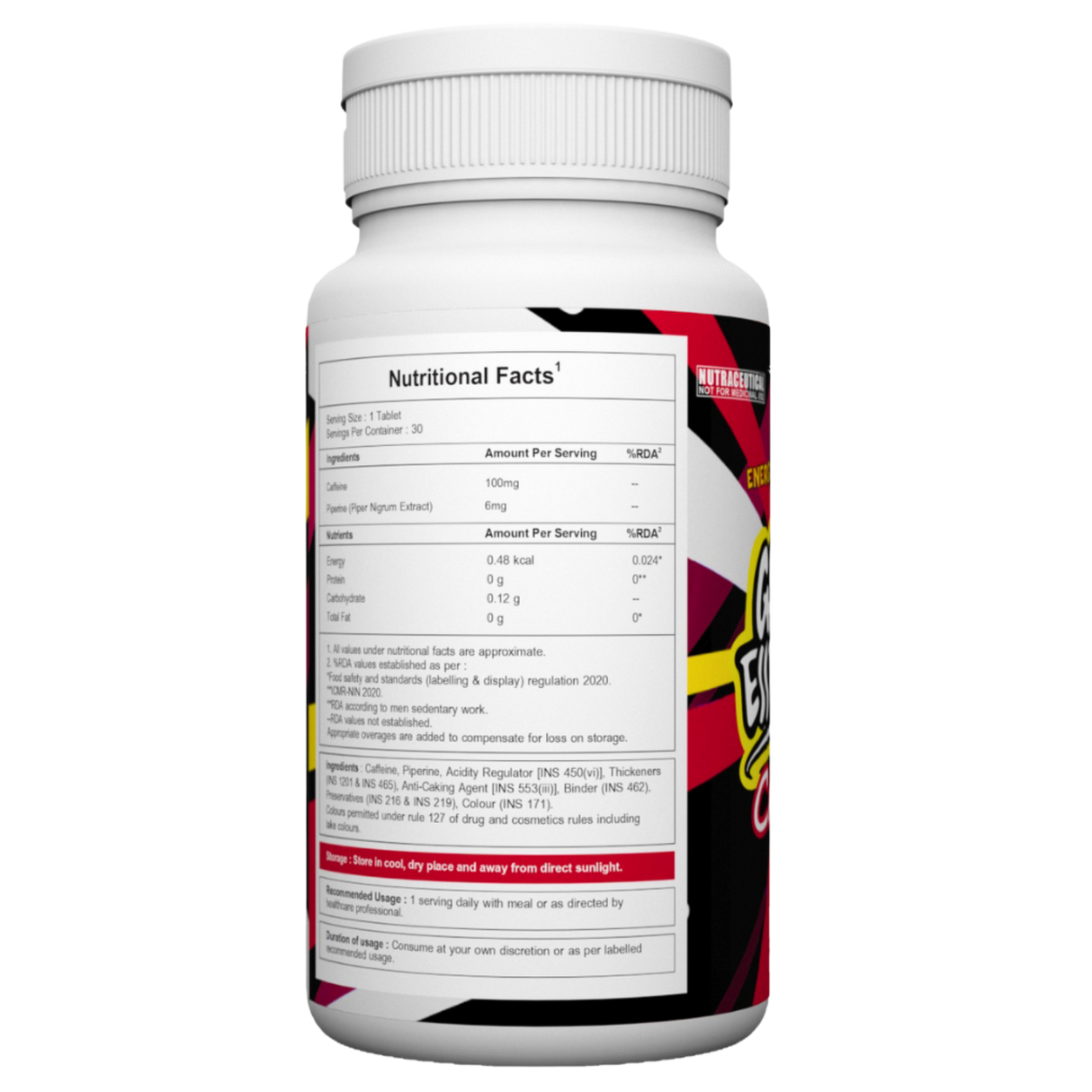 Gayor Essentials Caffeine & Piperine Dietary Supplement | 30 Tablets