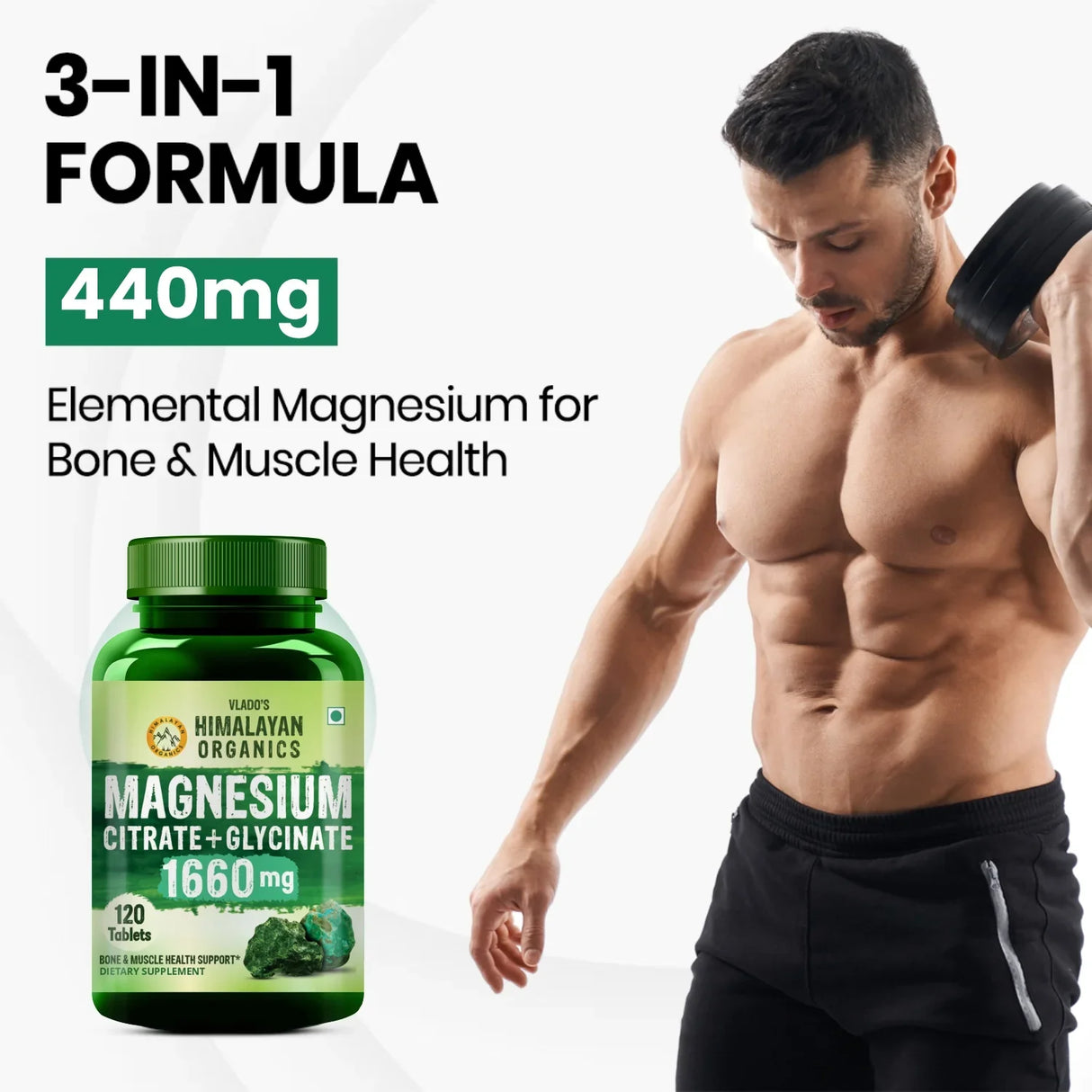 Vlado's Himalayan Organics, Magnesium Complex Citrate Glycinate Oxide, 1660mg - 120 Veg Tablets