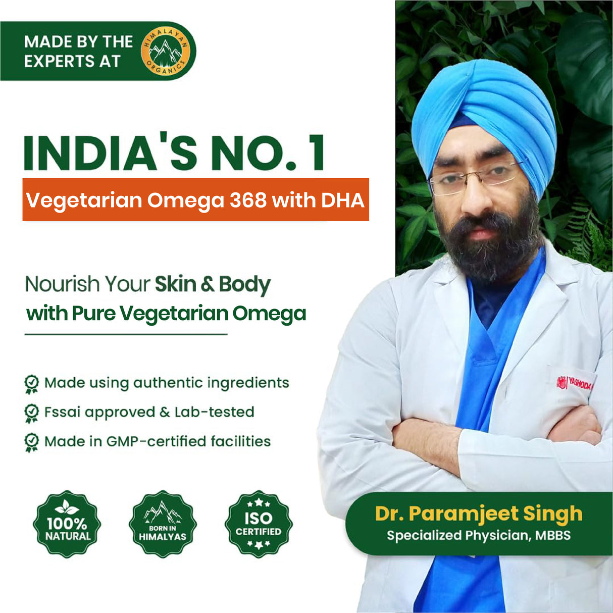 Vlado's Himalayan Organics, Vegan Omega 3, DHA 1120mg - 60 Veg Capsules