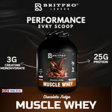 BRITPRO London Muscle Whey Protein Powder - 2kg | 44 Servings (INDIAN)