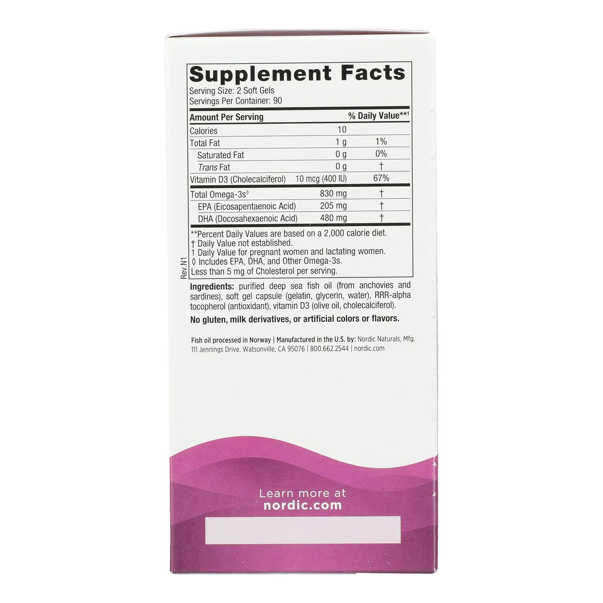 Nordic Naturals Prenatal DHA | 830mg Omega-3 Fish Oil | 400 IU Vitamin D3 | 180 Softgels