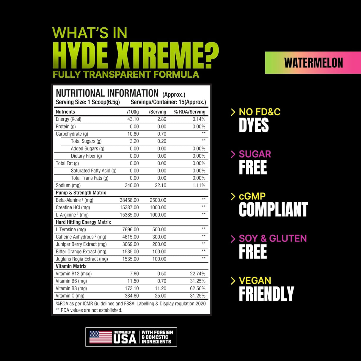 ProSupps HYDE XTREME Pre Workout - 15 Servings