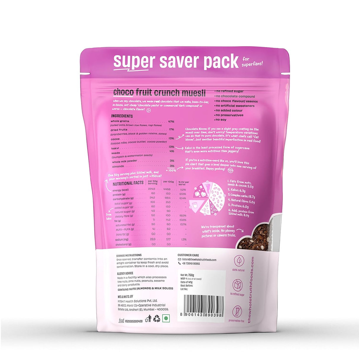 The Whole Truth Crunchy Supersaver Breakfast Muesli - 750g