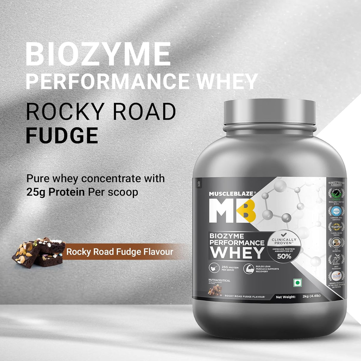 MuscleBlaze Biozyme Performance Whey - 4.4 Lbs