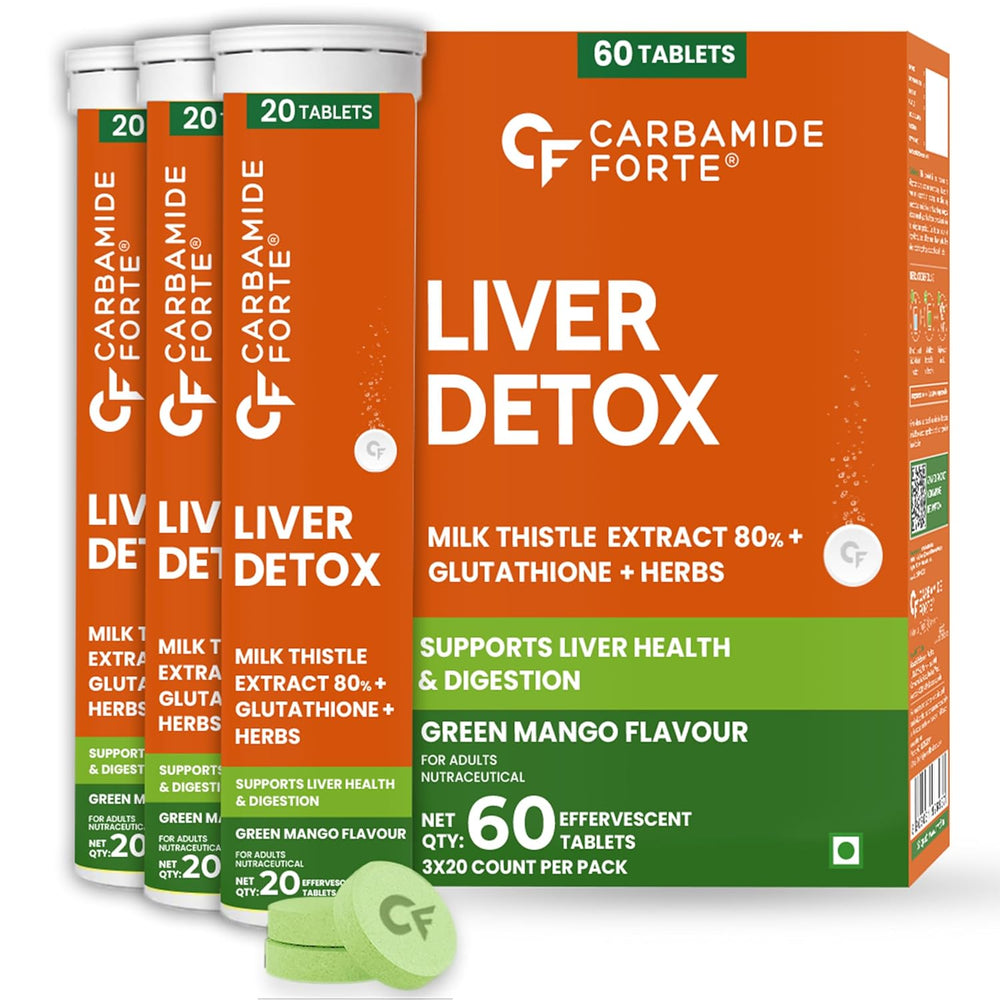 Carbamide Forte Liver Detox & Support Supplement | Advanced Effervescent Formula | 60 Tablets