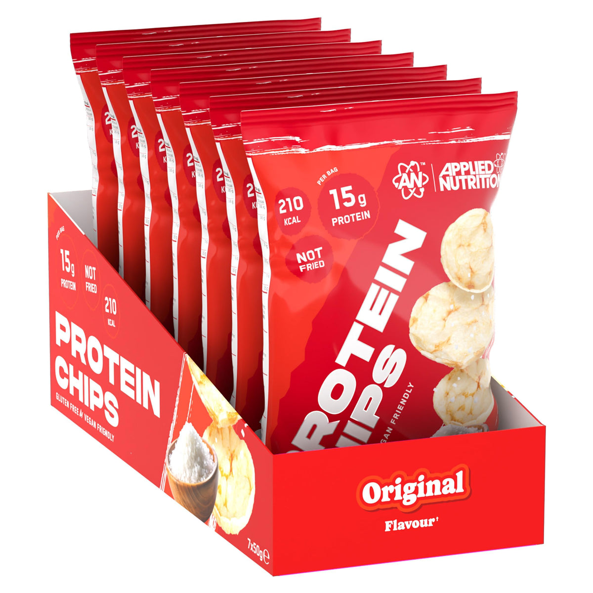 Applied Nutrition Protein Chips | Gluten-Free & Vegan | 15g Protein | 7 x 50g