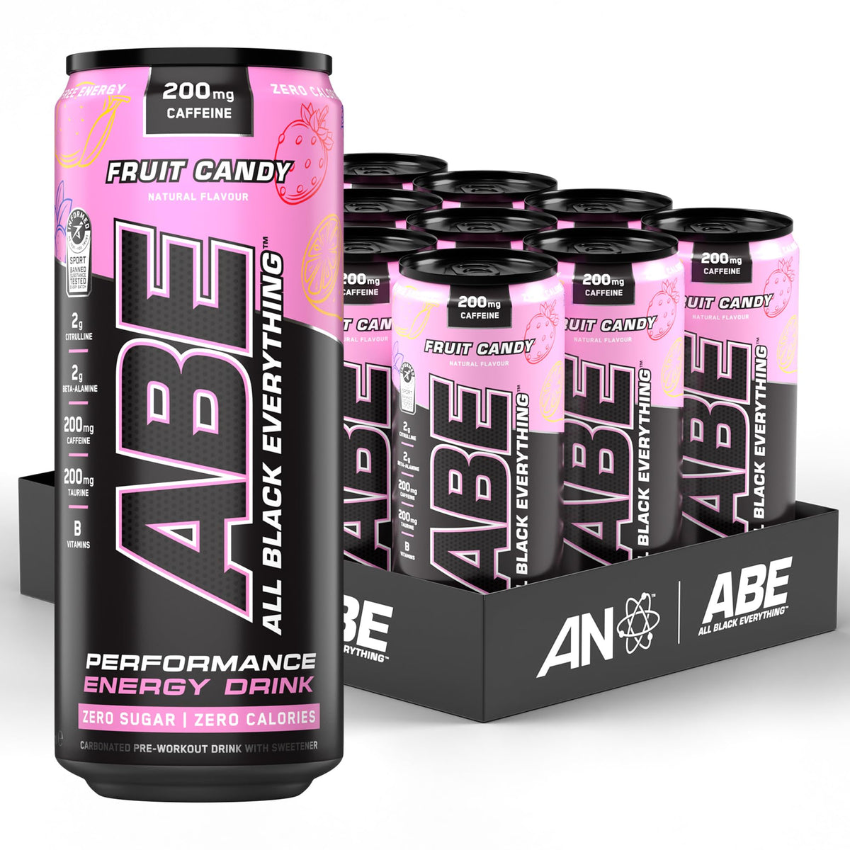 Applied Nutrition ABE Pre-Workout RTD | Sugar-Free Carbonated Drink | 330ml x 12