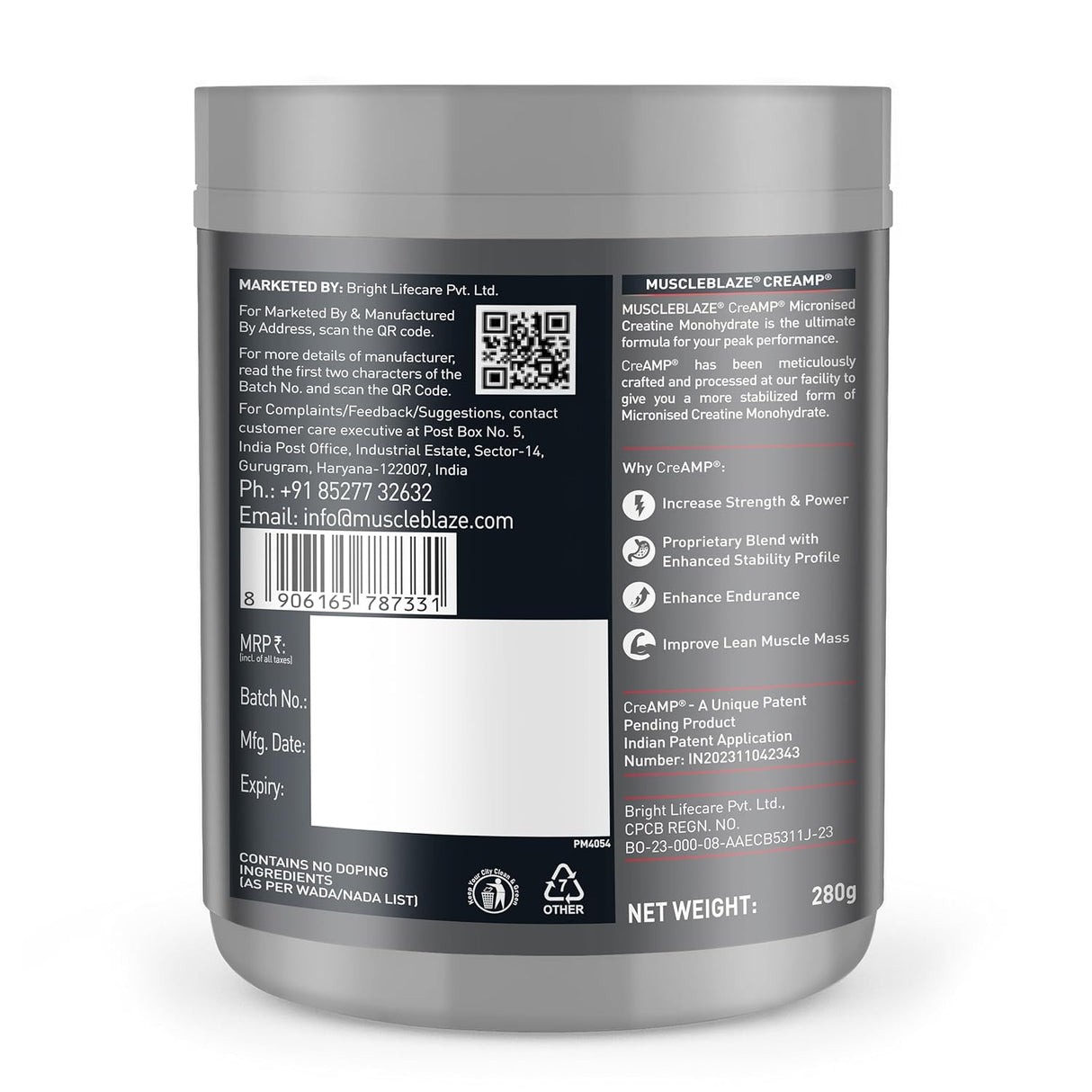 MuscleBlaze Creatine Monohydrate CreAMP