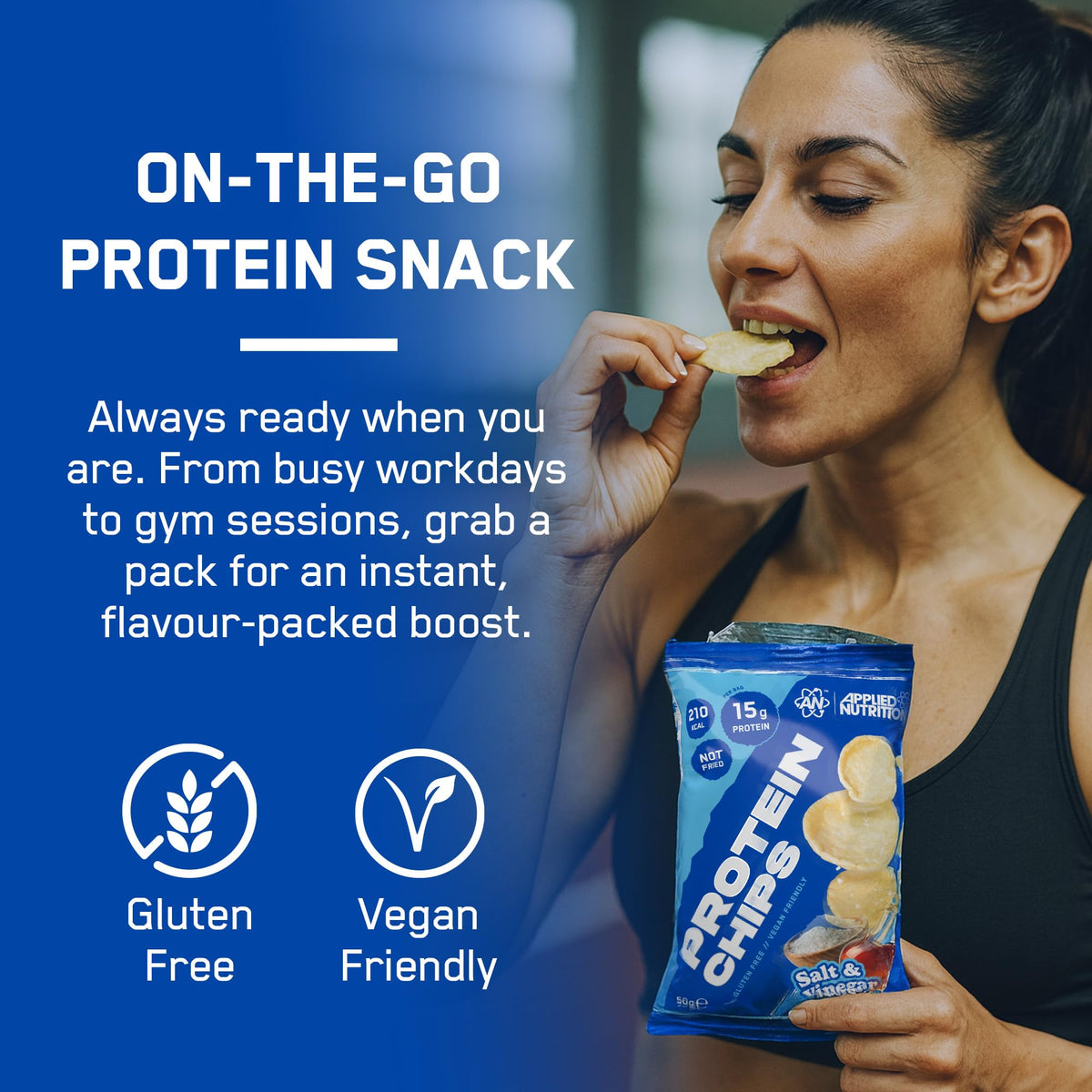 Applied Nutrition Protein Chips | Gluten-Free & Vegan | 15g Protein | 7 x 50g