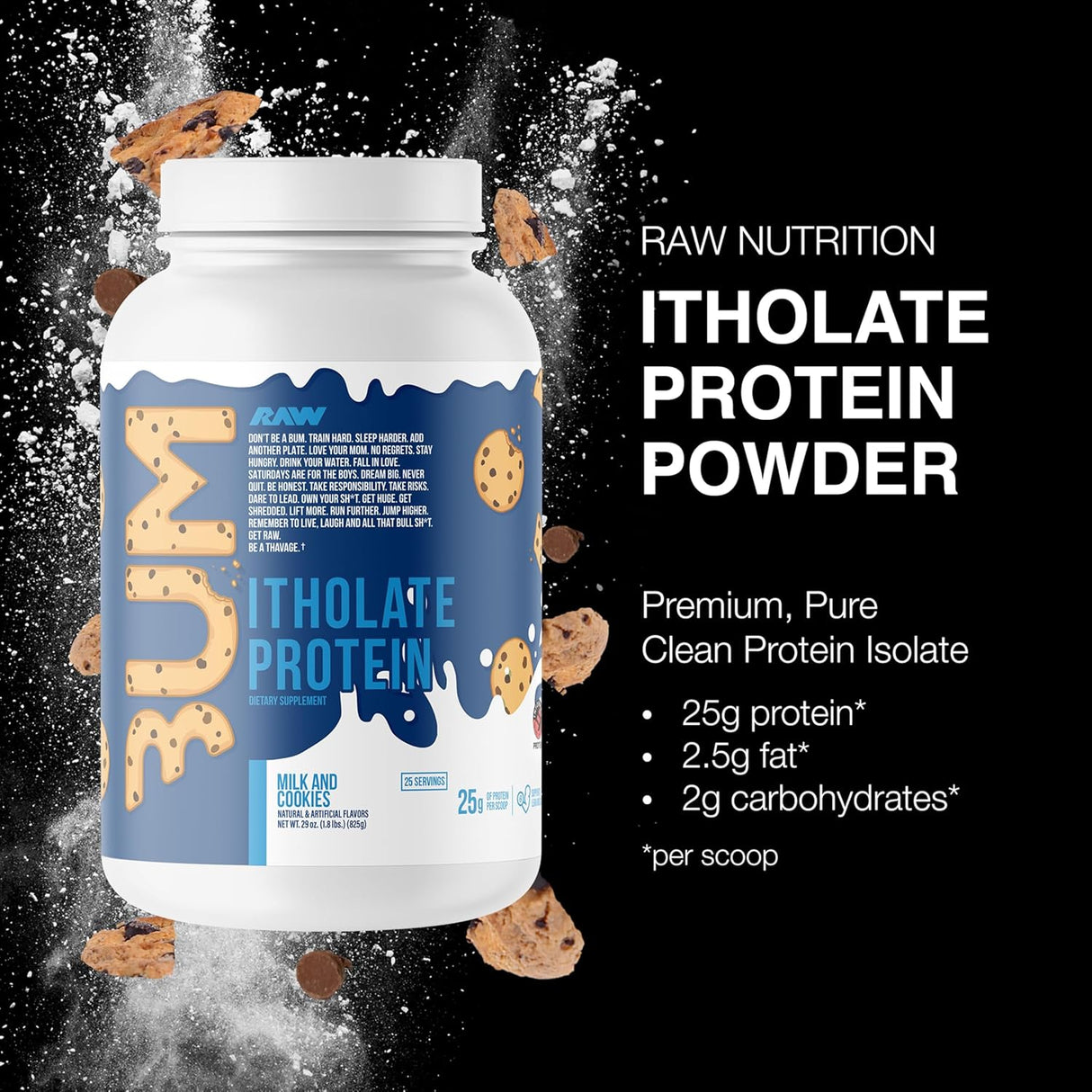 RAW Essential CBUM Itholate Whey Isolate Protein 25 Servings | Grass-Fed Whey Protein Isolate