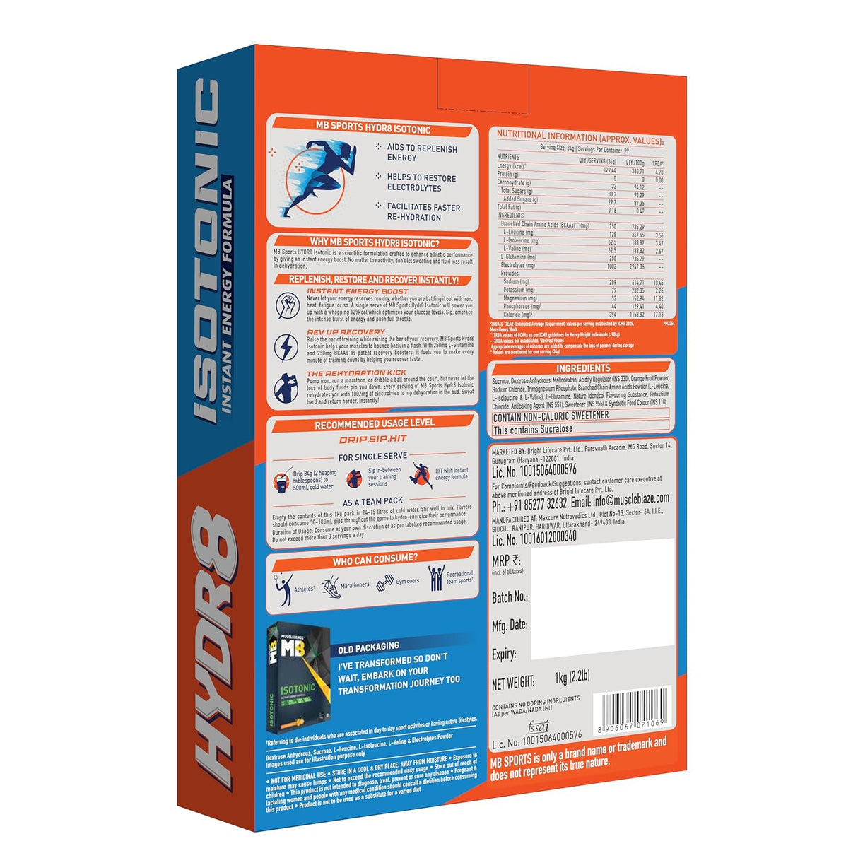 MuscleBlaze Isotonic Instant Energy Drink Formula - 1 Kg