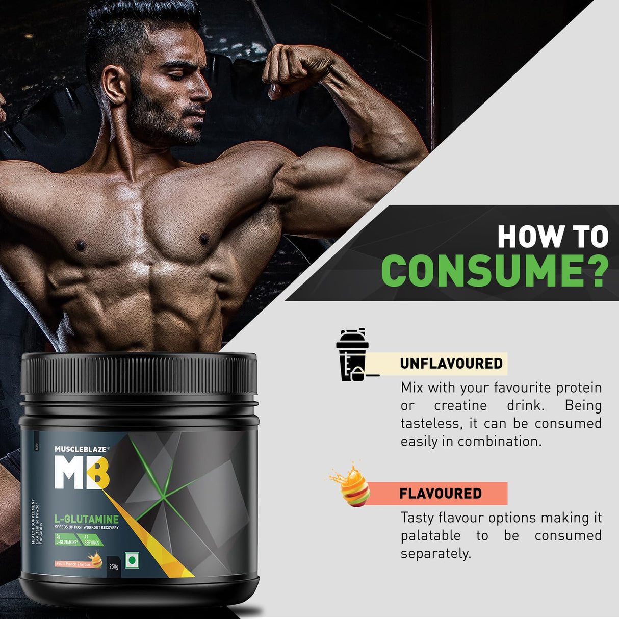 MuscleBlaze Micronized L-Glutamine 250 g