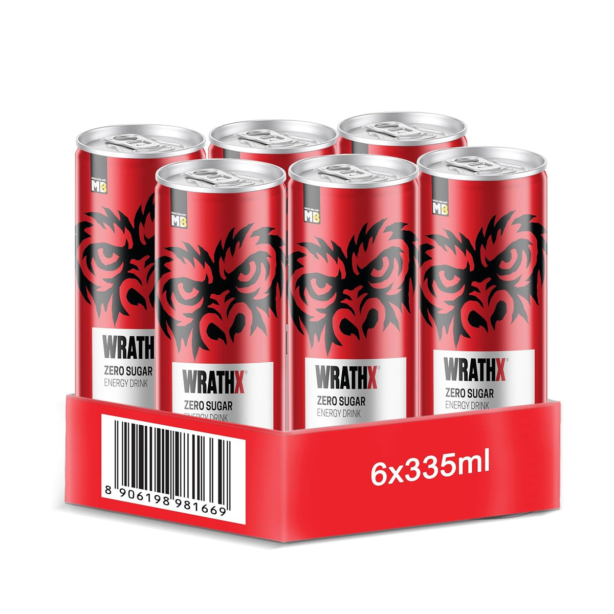 MuscleBlaze WrathX Energy Drink | Frostbyte | 335ml x  Pack of 6