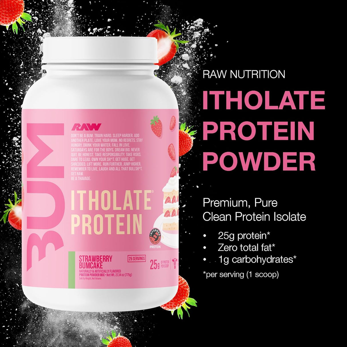 RAW Essential CBUM Itholate Whey Isolate Protein 25 Servings | Grass-Fed Whey Protein Isolate