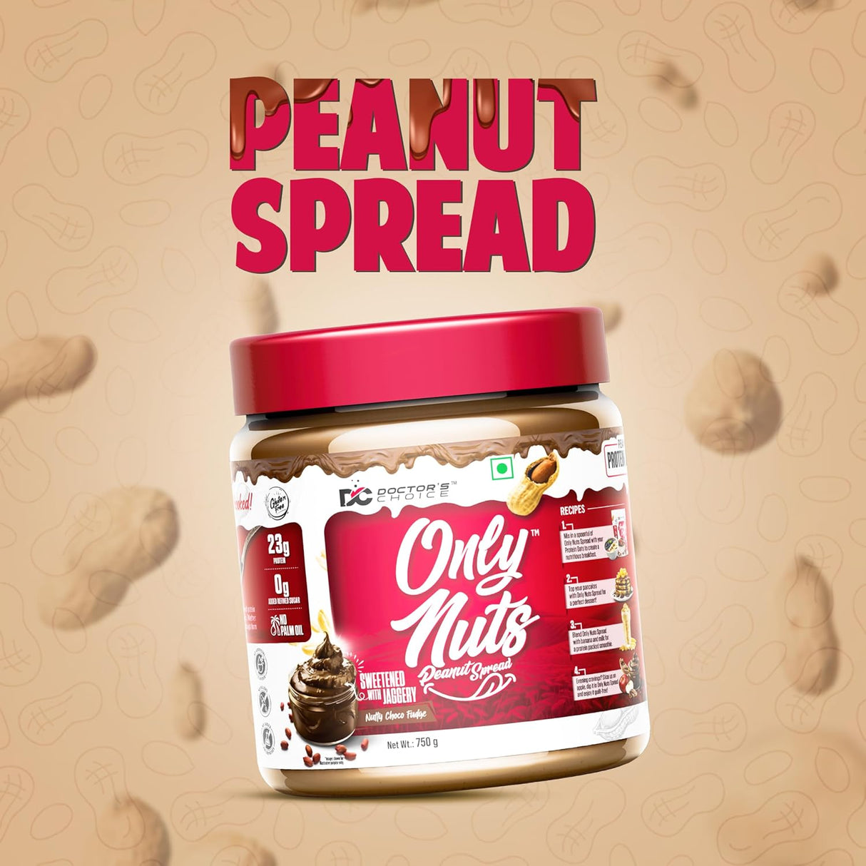Doctor's Choice Only Nuts Peanut Spread - 750 gm