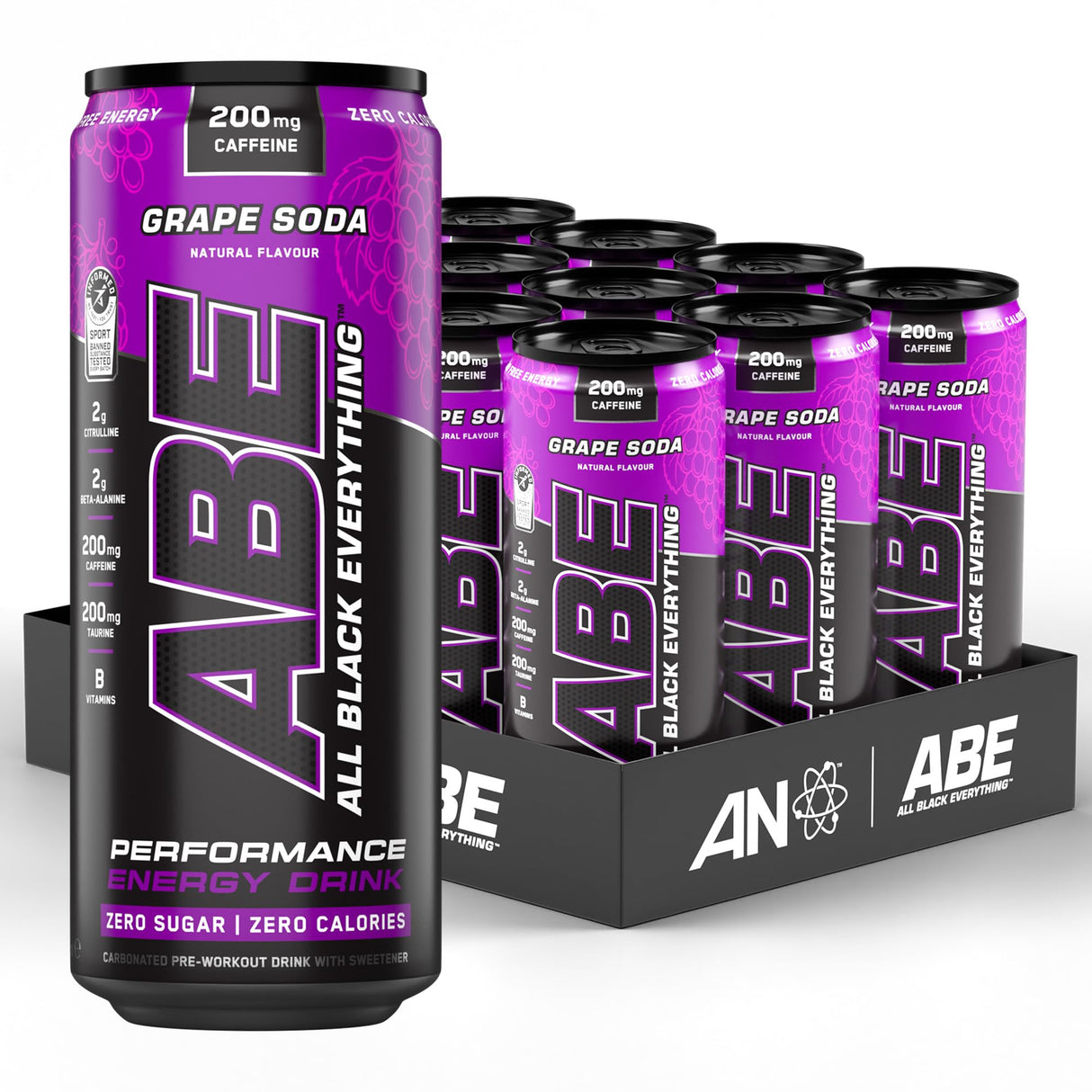 Applied Nutrition ABE Pre-Workout RTD | Sugar-Free Carbonated Drink | 330ml x 12
