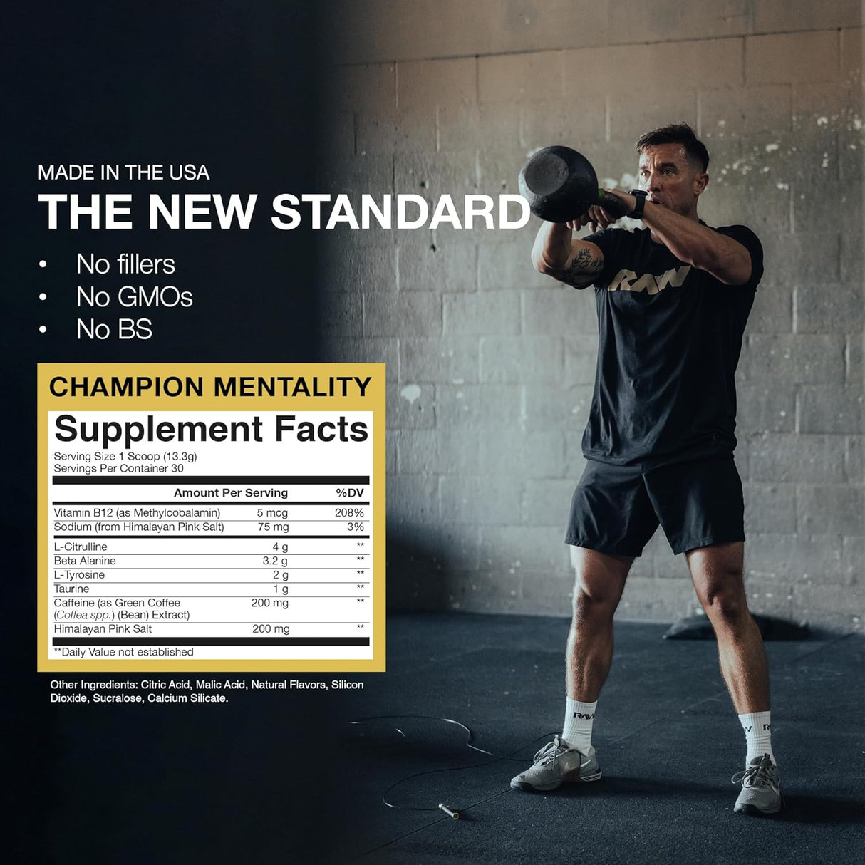 RAW Essential Pre-Workout Powder | Caffeine, L-Citrulline, L-Tyrosine & Beta-Alanine
