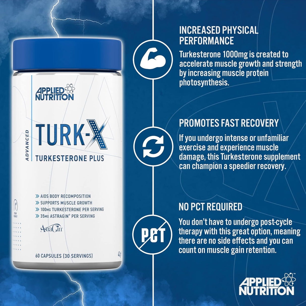 Applied Nutrition Turk-X Turkesterone Plus | 60 Capsules (30 Servings)