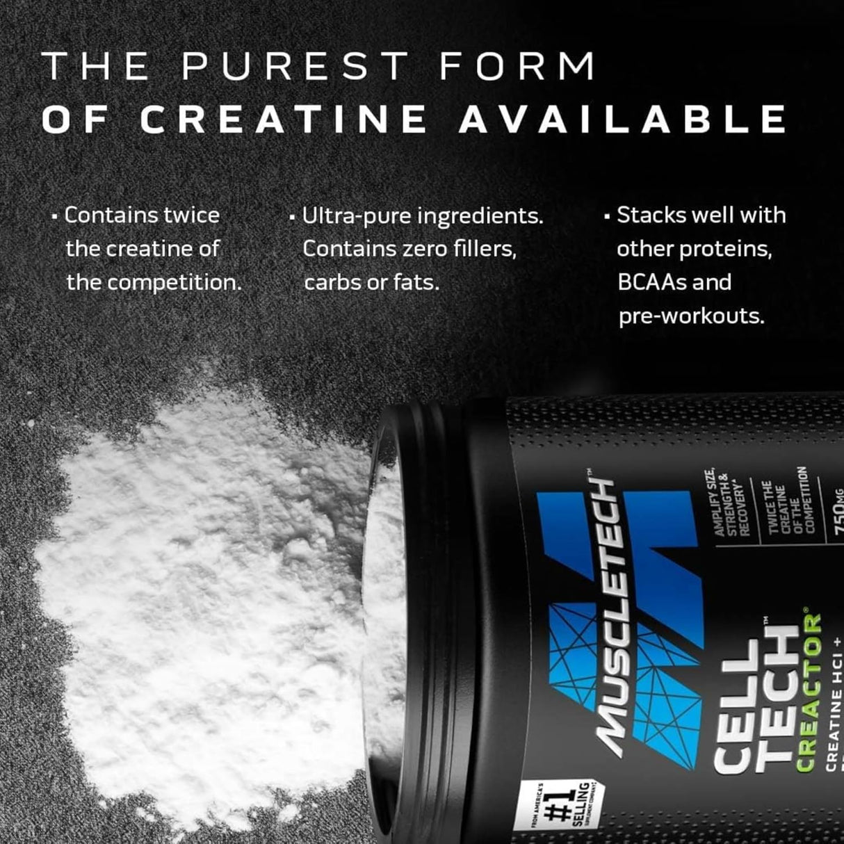 MuscleTech Cell-Tech Creactor | Creatine HCl & Free-Acid Creatine 274g | 120 Servings