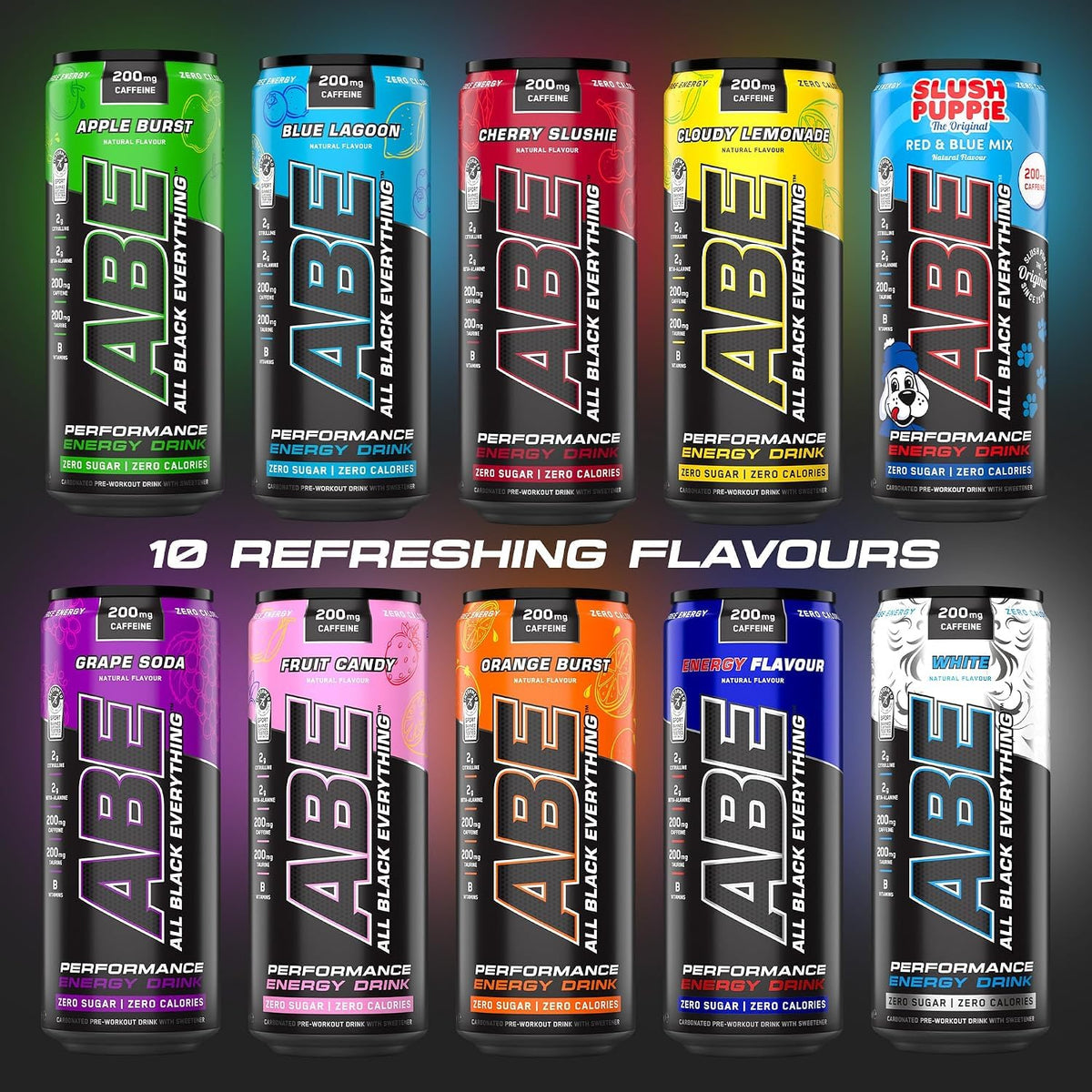 Applied Nutrition ABE Pre-Workout RTD | Sugar-Free Carbonated Drink | 330ml x 12