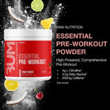 RAW Essential Pre-Workout Powder | Caffeine, L-Citrulline, L-Tyrosine & Beta-Alanine