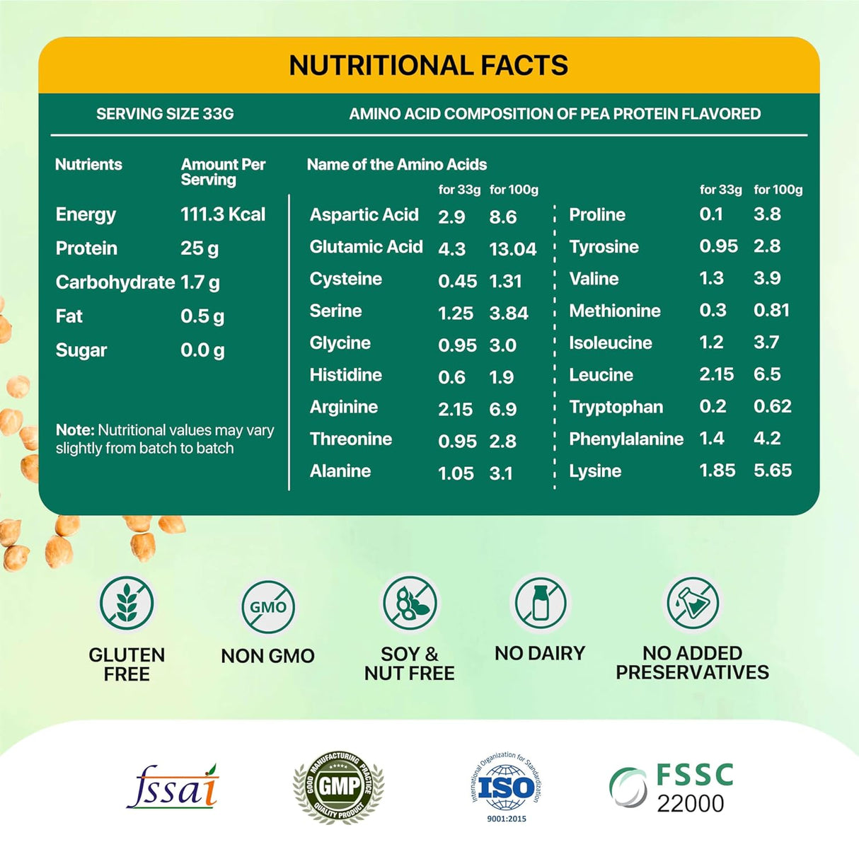 Nature's Island Plant Based Vegan Pea Protein Isolate - 1 Kg