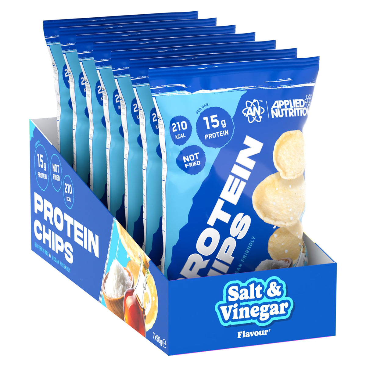Applied Nutrition Protein Chips | Gluten-Free & Vegan | 15g Protein | 7 x 50g