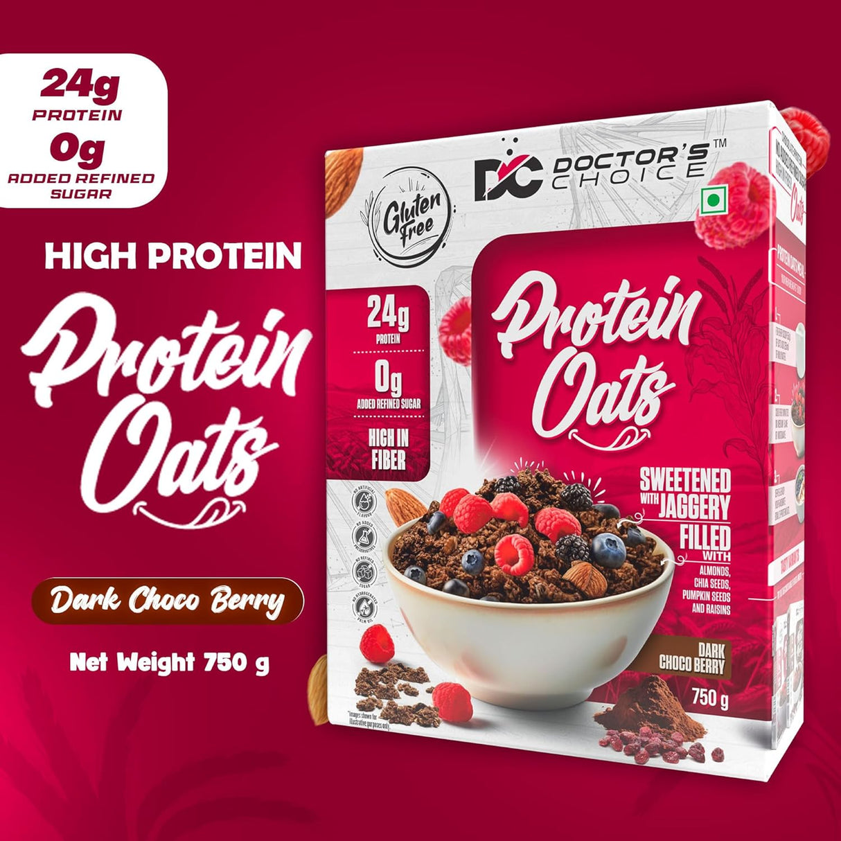 Doctor's Choice Protein Oats 750 gm ( 15 Serving )