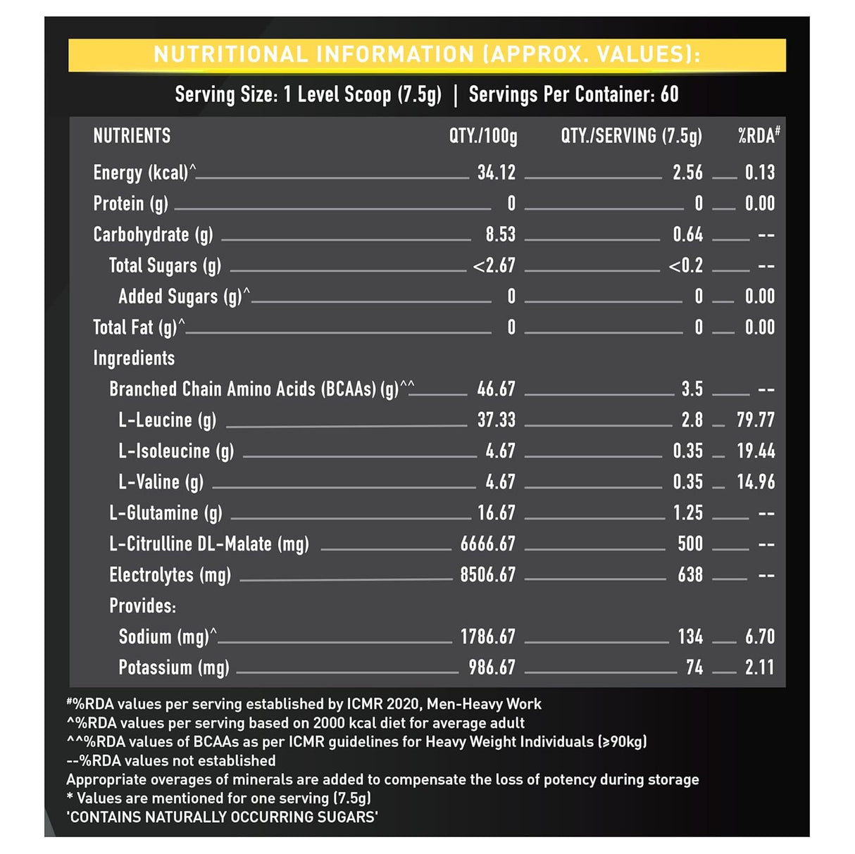 MuscleBlaze BCAA Gold 8 : 1 : 1 450 Gms