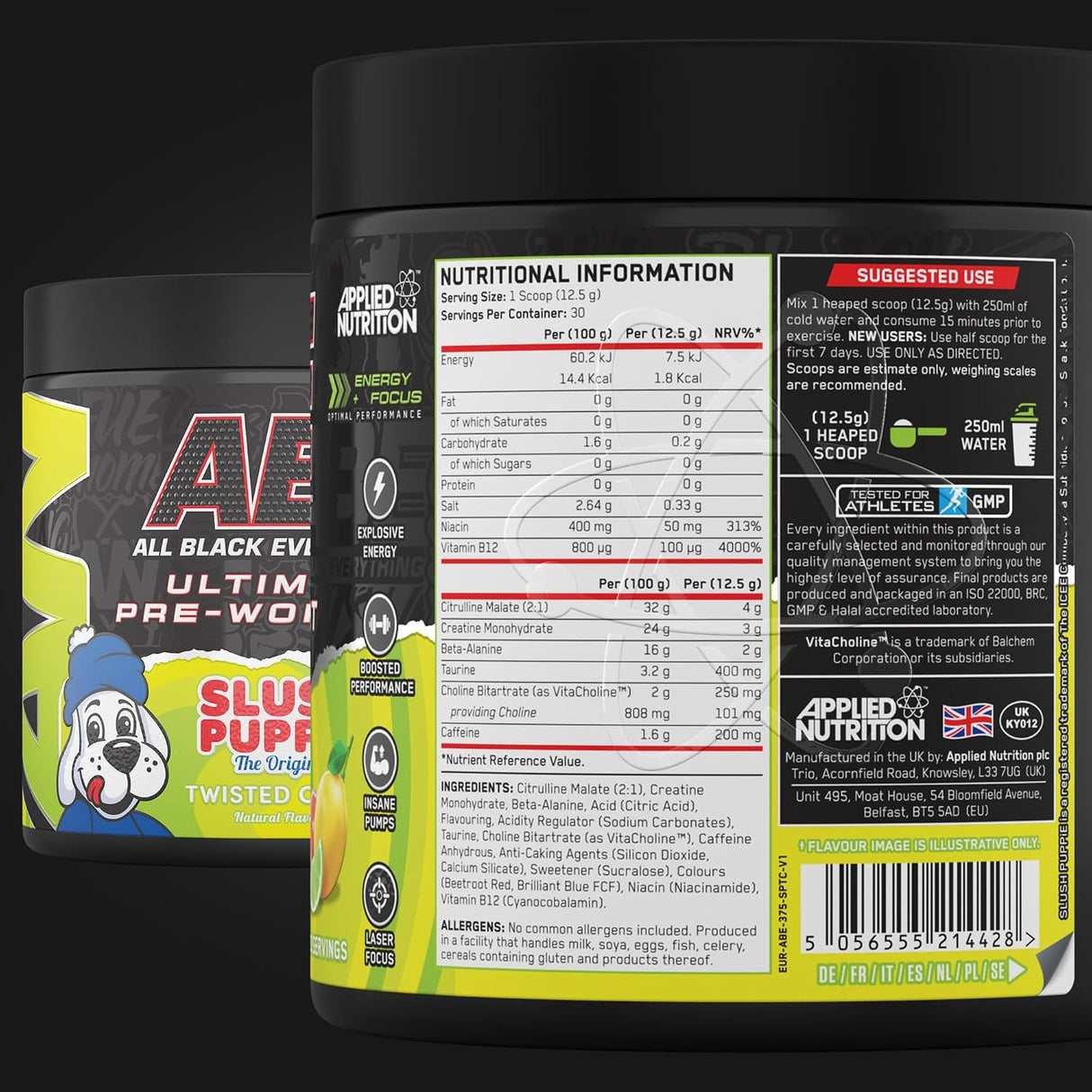Applied Nutrition ABE (All Black Everything) Pre-Workout Powder | 375g (30 Servings)