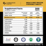 Carbamide Forte Chewable Protein Tablets | 12g Whey Protein | On-the-Go Protein Supplement | 300 Tablets