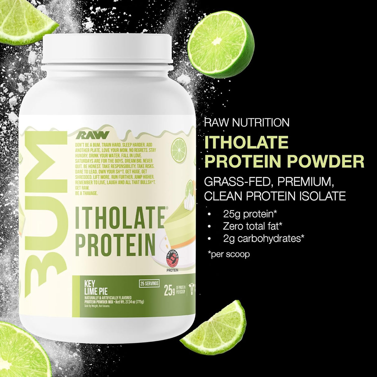 RAW Essential CBUM Itholate Whey Isolate Protein 25 Servings | Grass-Fed Whey Protein Isolate