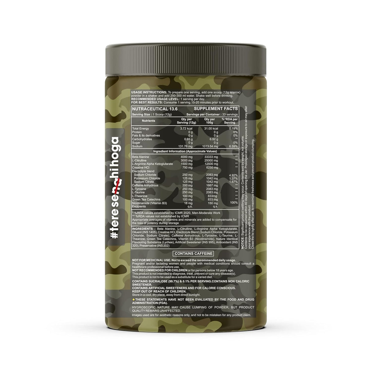 Bigflex Nuke Pre-Workout Powder | Energy & Workout Support | 400g (33 Servings)