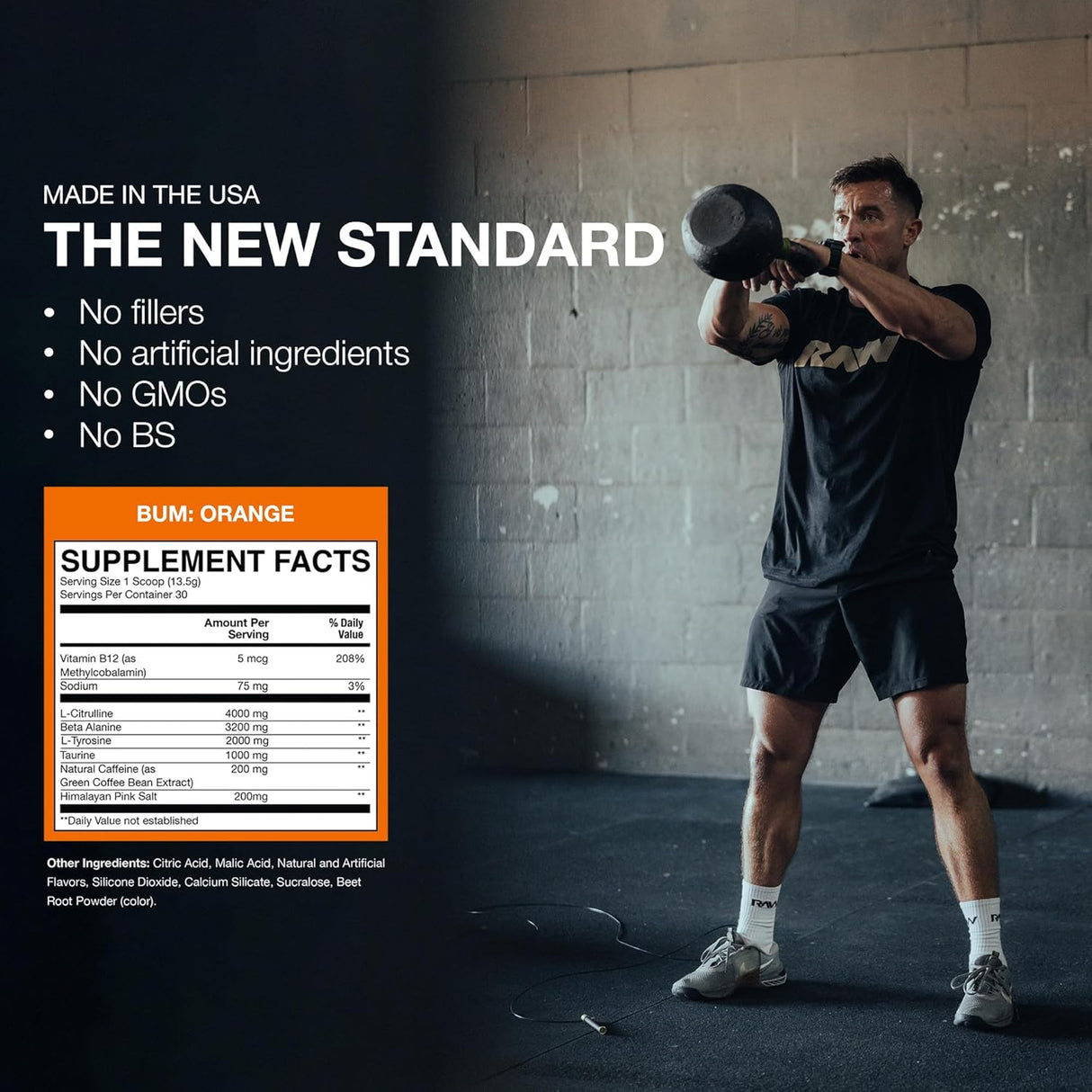 RAW Essential Pre-Workout Powder | Caffeine, L-Citrulline, L-Tyrosine & Beta-Alanine