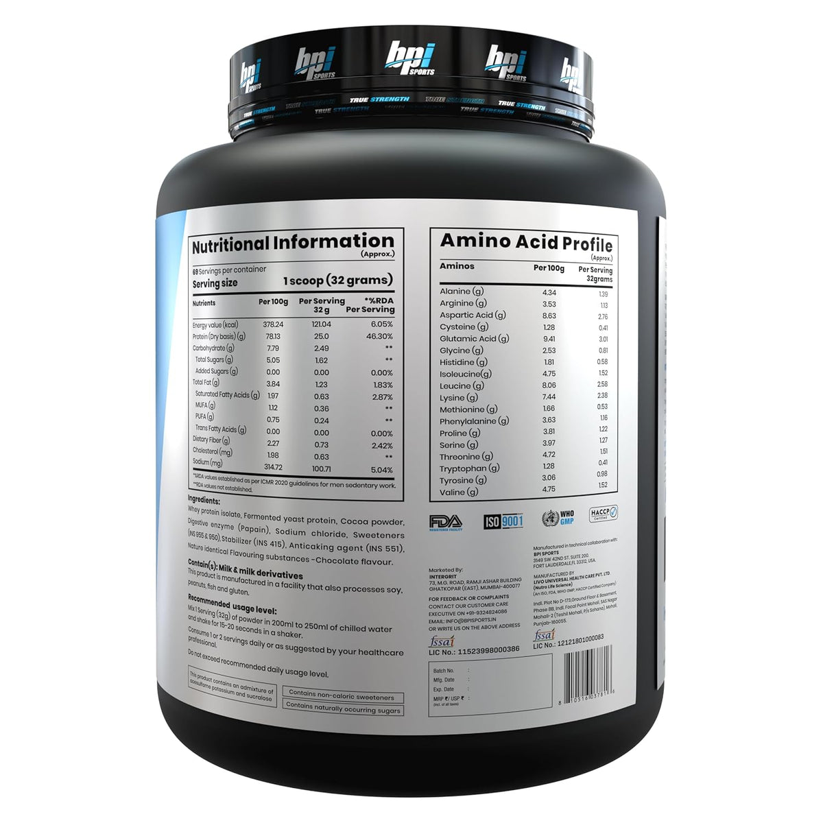 BPI Sports ISO HD Whey Isolate and Hydrolysate - 4.4 Lbs
