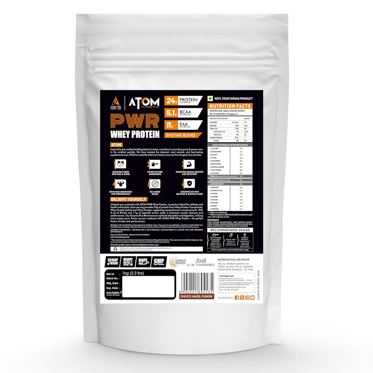 AS-IT-IS ATOM PWR Whey Protein 1 kg