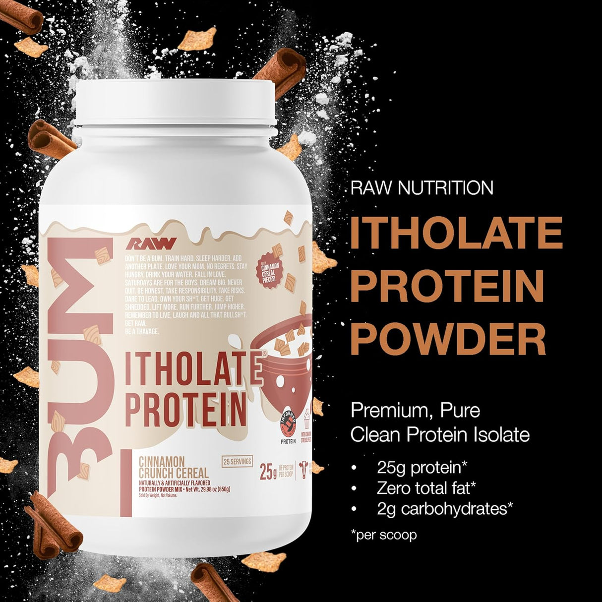 RAW Essential CBUM Itholate Whey Isolate Protein 25 Servings | Grass-Fed Whey Protein Isolate