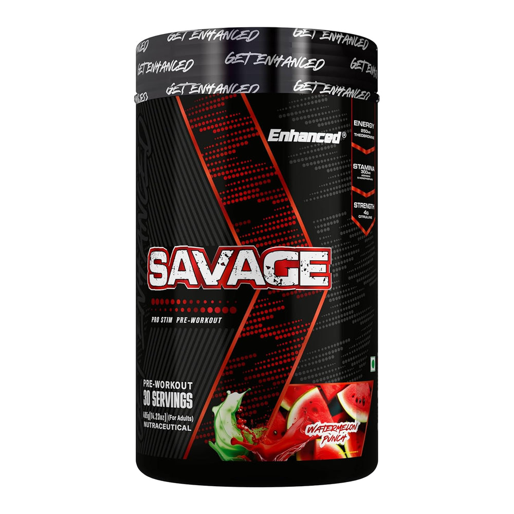 Enhanced Labs Savage Pro Stim Pre-Workout 405g | 30 Servings | Energy & Focus Support