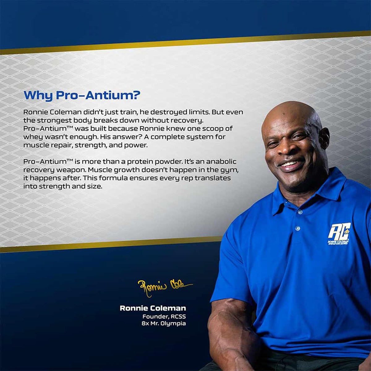Ronnie Coleman Signature Series Pro-Antium Whey Protein 907g (21 Servings) | Protein Complex