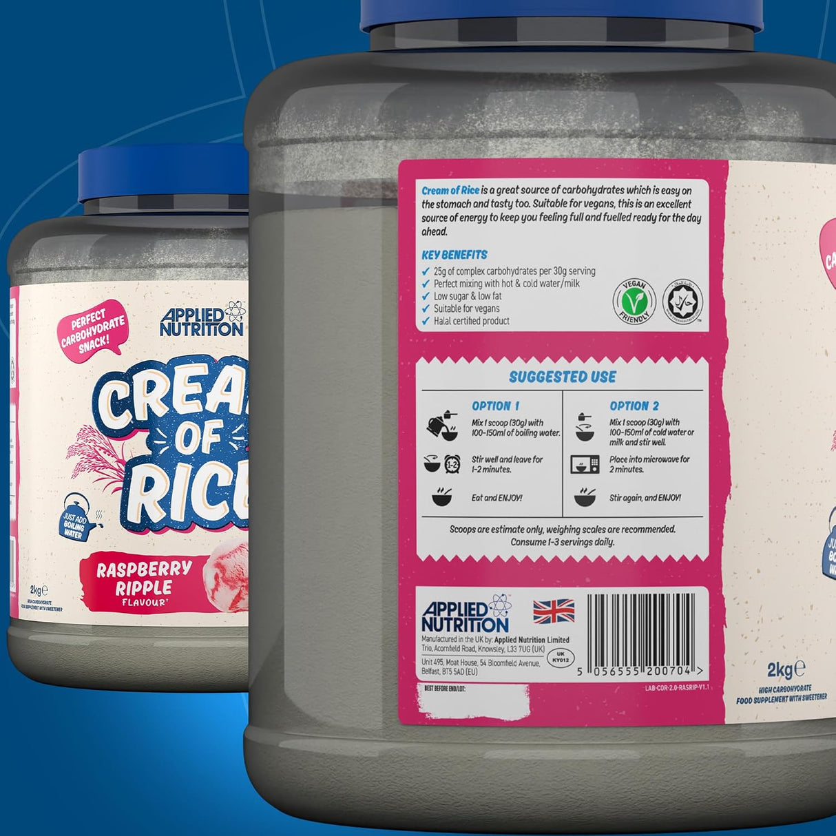 Applied Nutrition Cream of Rice | 25g Carbs | 2kg (67 Servings)