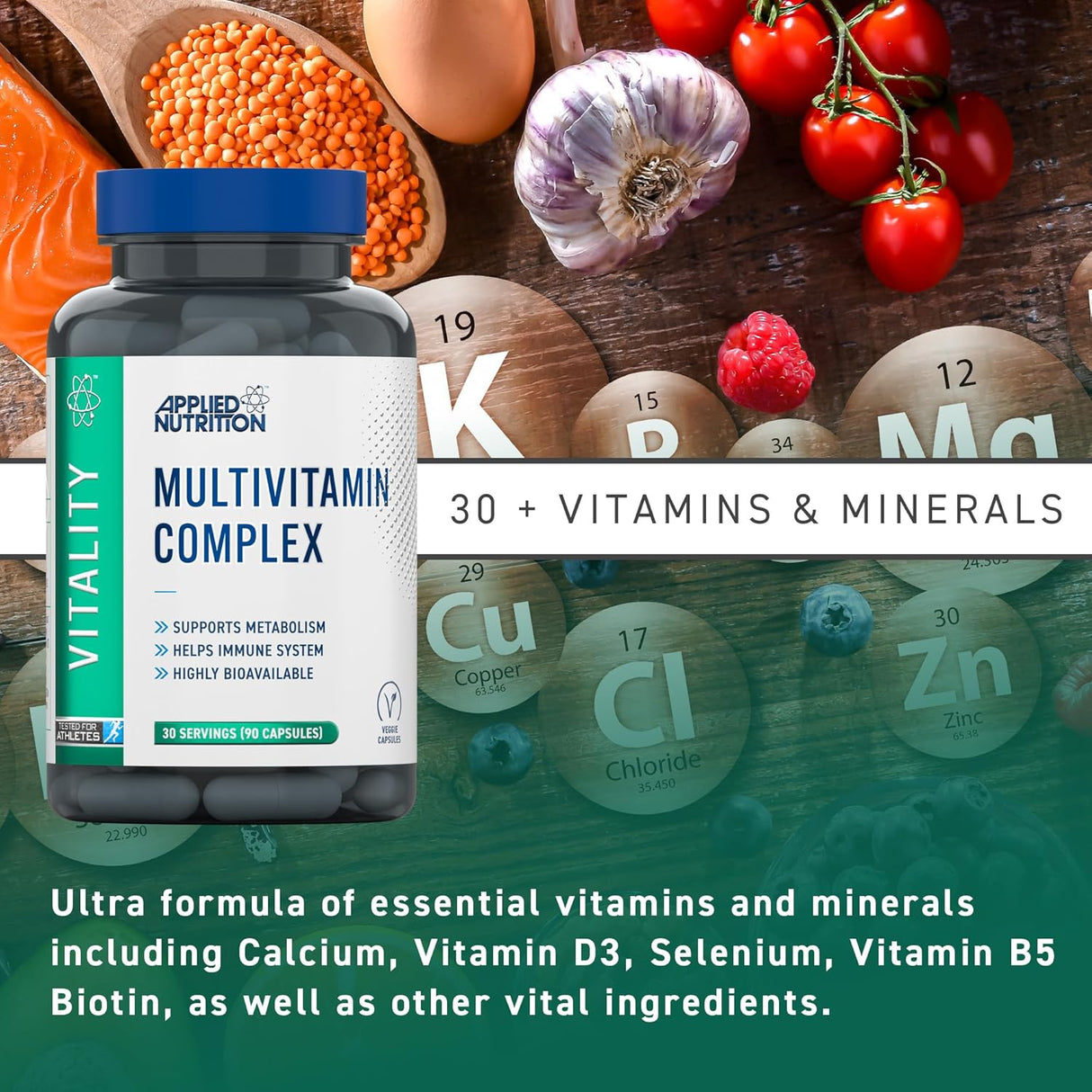 Applied Nutrition Multivitamin Complex 72g | 90 Capsules (30 Servings)
